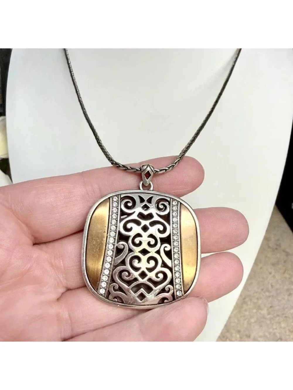 Brighton Shadow Play Reversible Pendant Necklace
